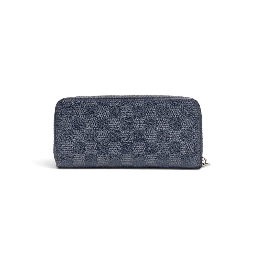 Louis Vuitton Damier Graphite Zippy Organizer Wallet Black Gray N00056