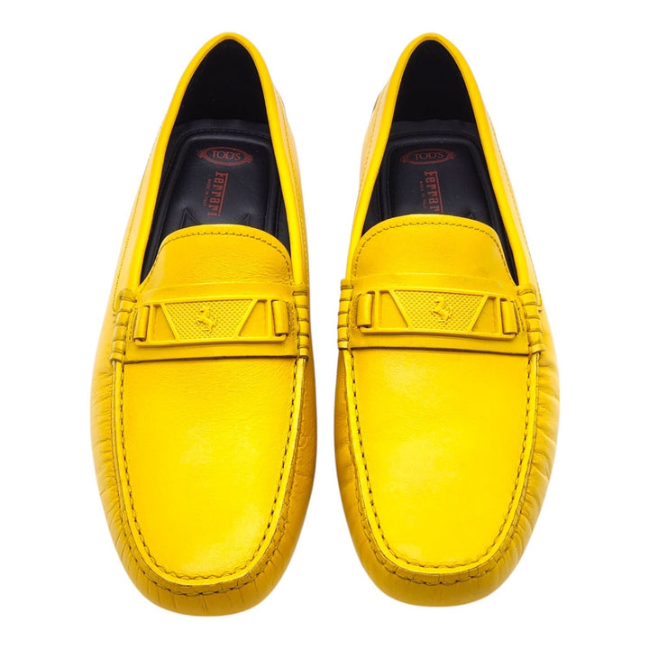 Tod’s for Ferrari Leather Gommino Driving Loafers Yellow UK 7.5 US 8.5
