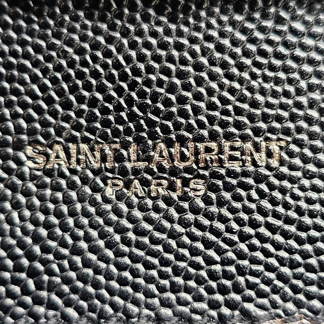 Saint Laurent Small Kate Grain de Poudre Pebbled Leather Shoulder Bag Black