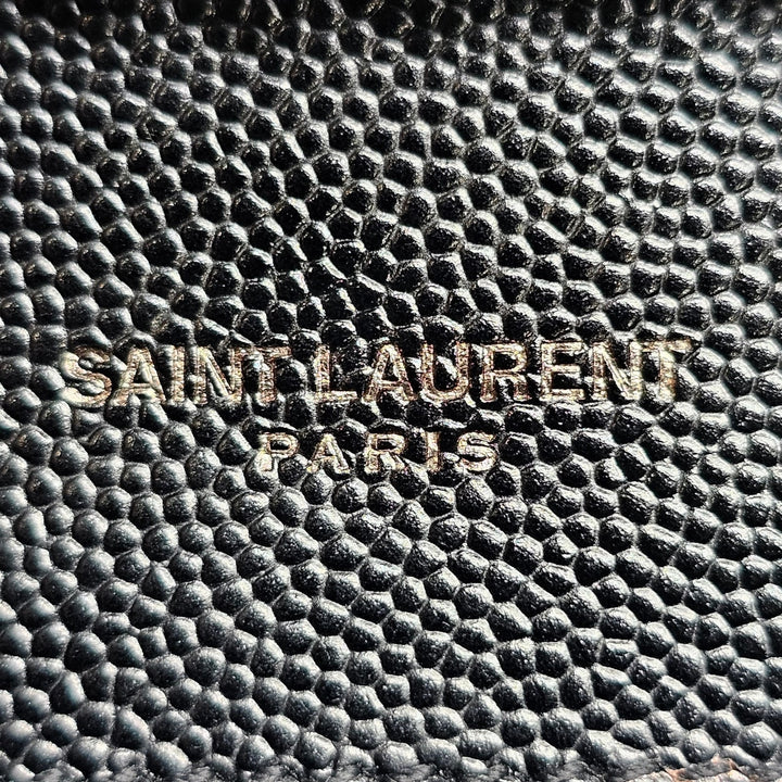 Saint Laurent Small Kate Grain de Poudre Pebbled Leather Shoulder Bag Black