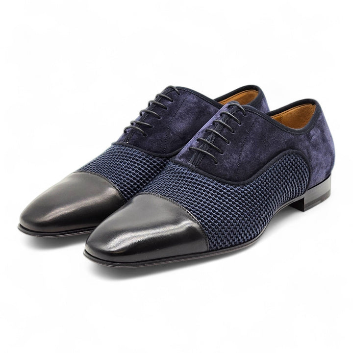 Christian Louboutin Greggo Leather and Suede Oxford Shoes - Blue EU 41 / US 8