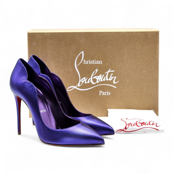 Christian Louboutin Hot Chick Leather Pumps 100 Purple EU 38.5 US 8