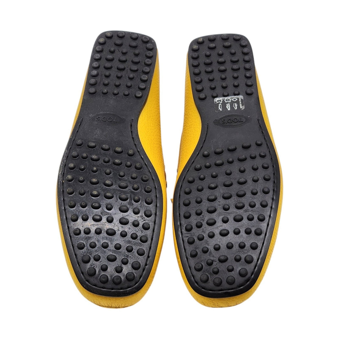 Tod's Driving Shoes City Gommino Leather Loafers in Yellow UK 7 US / 8.5