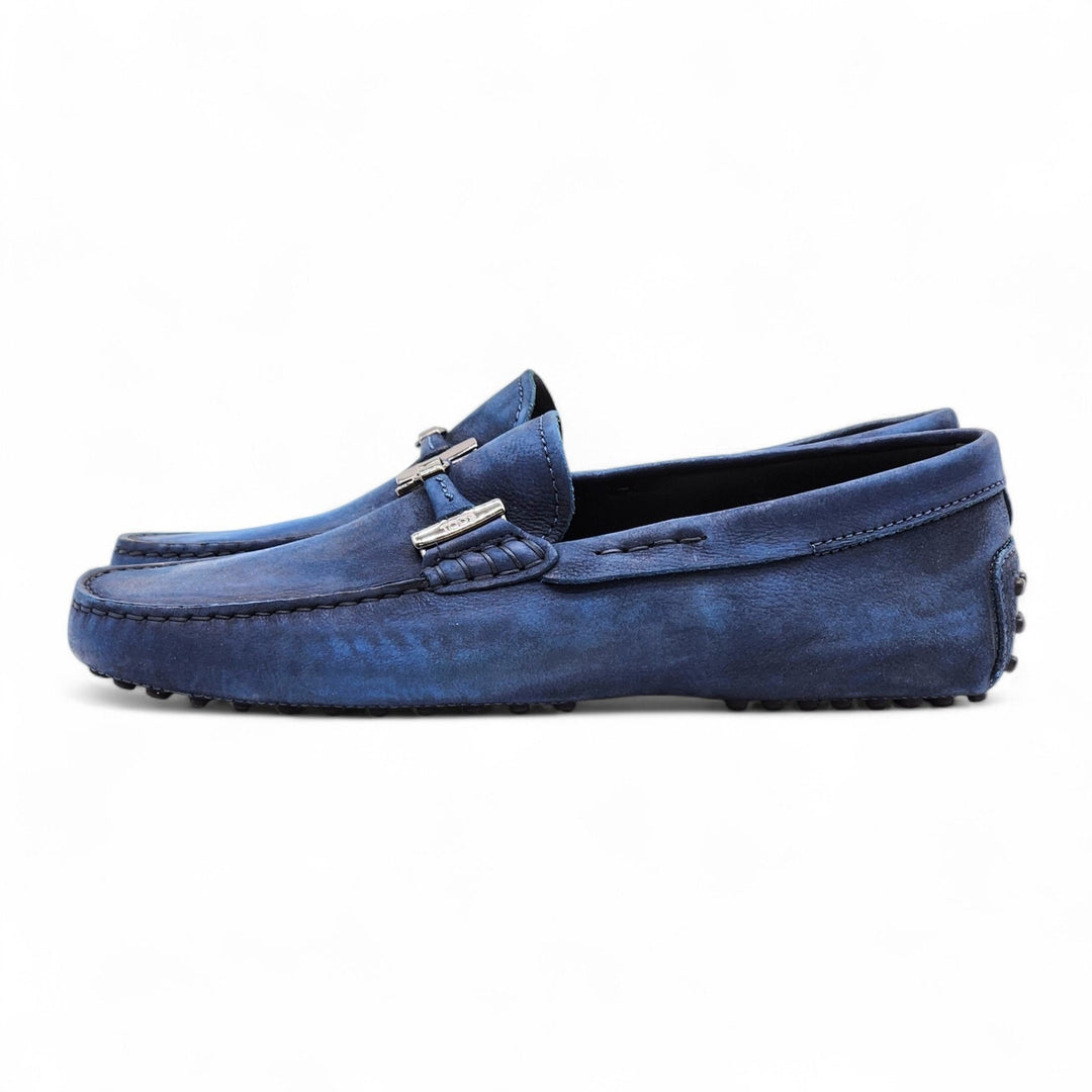 Tod's Gommino Driving Suede Men's Loafers Blue UK 7 US 8.5