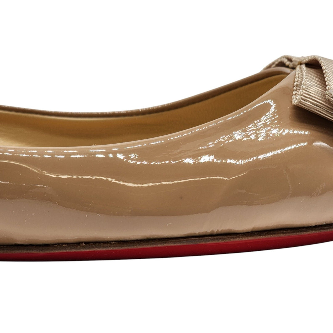 Christian Louboutin Gloriana Flat Patent Leather Ballet Flats Nude EU 40.5 US 10
