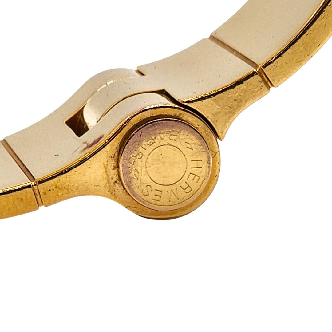Hermès Charnière Uni Bracelet Gold-Tone Enamel Made in France