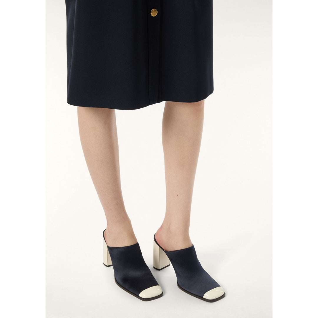 Loro Piana Alba Heeled Mules Neon Navy FAR1163 W1CS EU 39.5 US 9.5 - NWOB $1900