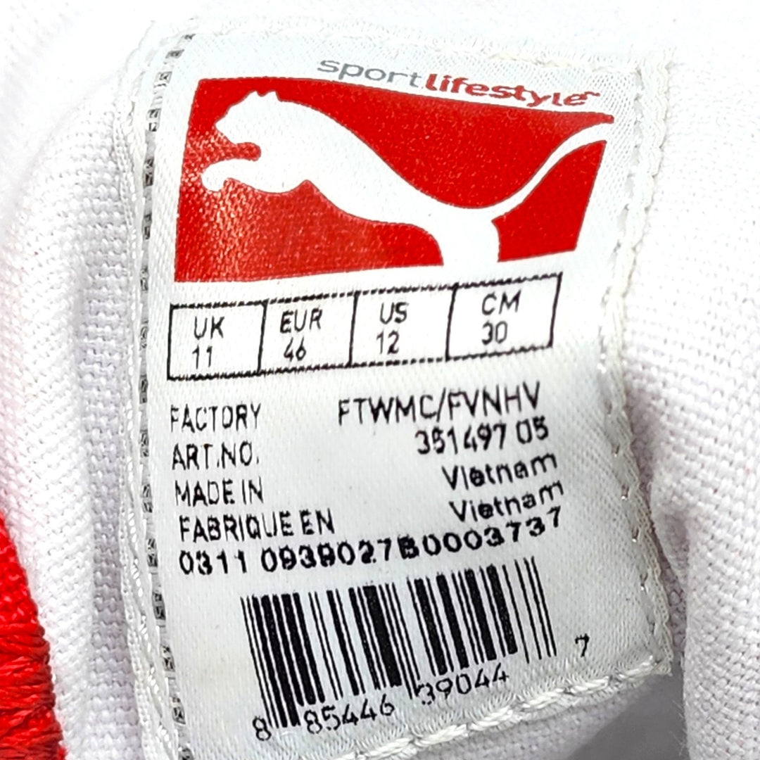 Puma Limnos CAT 3 DP 351497 05 Fiery Red White Canvas Sneakers US 12