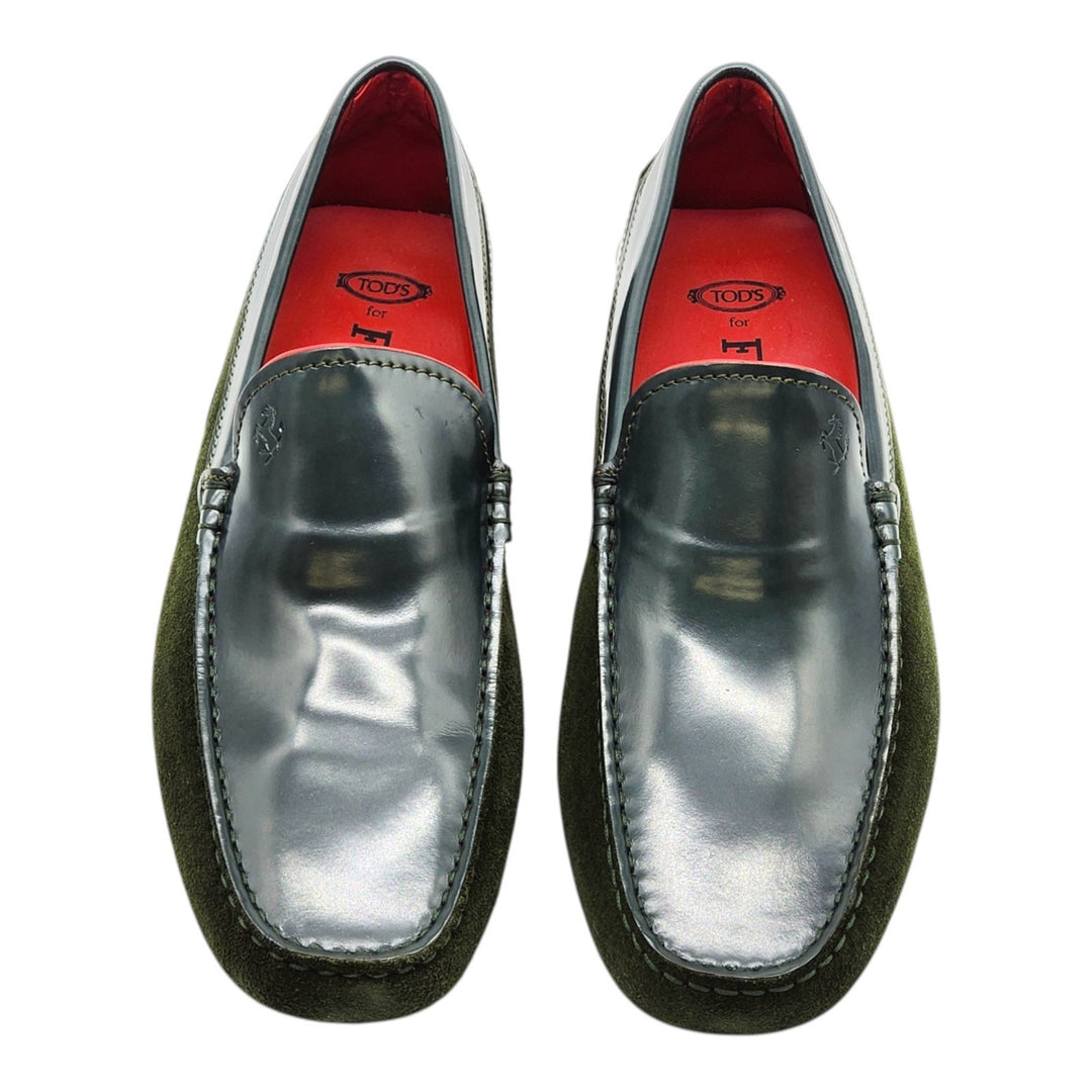 Tod’s for Ferrari Gommino Driving Leather Loafers Green UK 7 US 8.5
