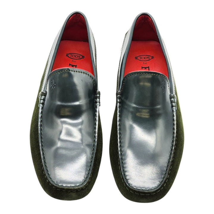 Tod’s for Ferrari Gommino Driving Leather Loafers Green UK 7 US 8.5