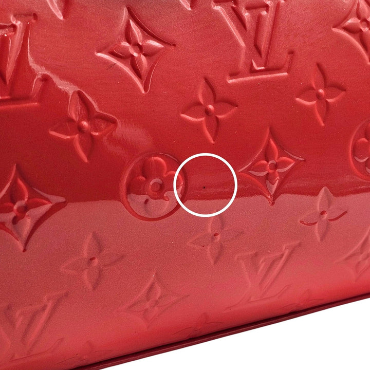 Louis Vuitton 2014 Monogram Vernis Brea MM Coral Red Satchel Shoulder Bag