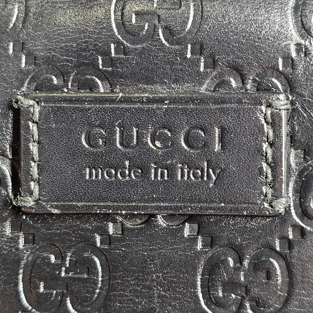 Gucci Guccissima GG Signature Small Day Leather Backpack Unisex 450967 Black