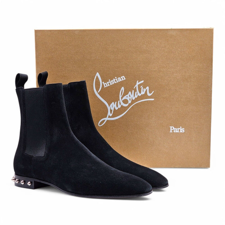 Christian Louboutin So Roadie Flat Suede Boots Black EU 39.5 US 6.5