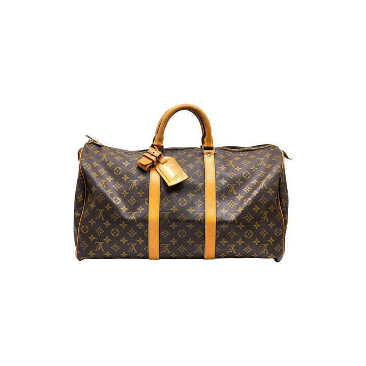 Louis Vuitton Keepall Bandouliere Duffle 45 Brown Canvas