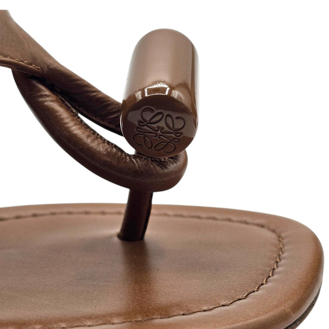 Loewe Toggle Heeled Sandals in shiny smooth calfskin leather - NWB $1200