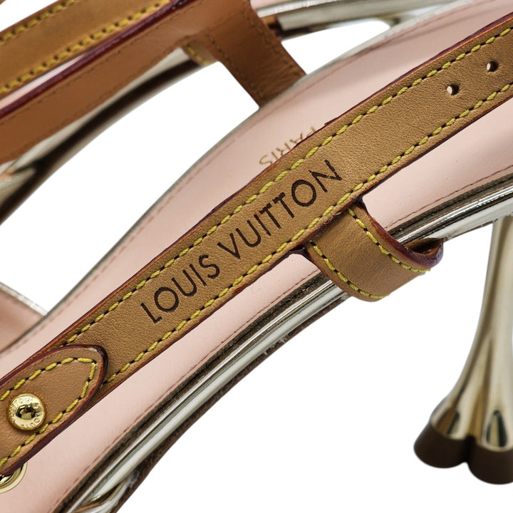 Louis Vuitton Metallic Gold Leather Slingback Pumps EU 39 US 8.5