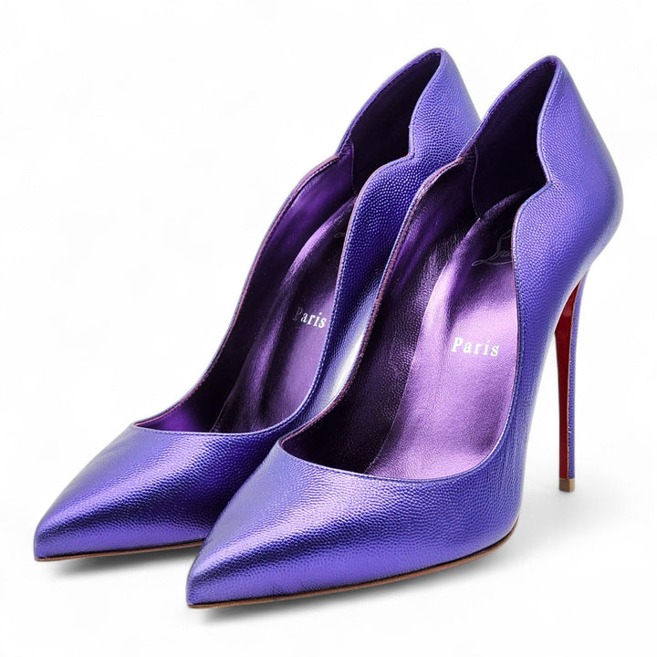 Christian Louboutin Hot Chick Leather Pumps 100 Purple EU 41 US 10.5