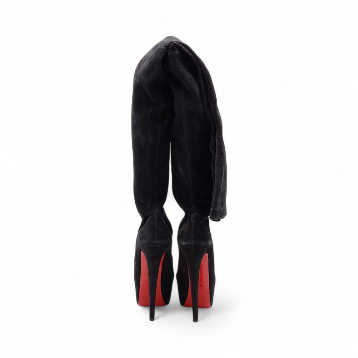Christian Louboutin Gazolina Over the Knee Platform Suede Boots EU 37 US 6.5