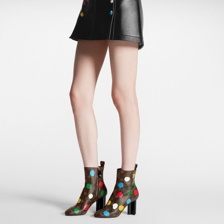 Louis Vuitton x Yayoi Kusama Monogram Dots Coated Ankle Boots EU 35 US 5 - NWB