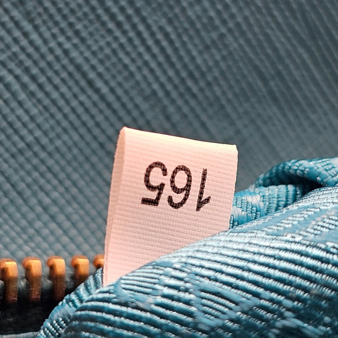 Prada Nylon and Leather Chain Shoulder Bag in Turquoise Blue - New $2250