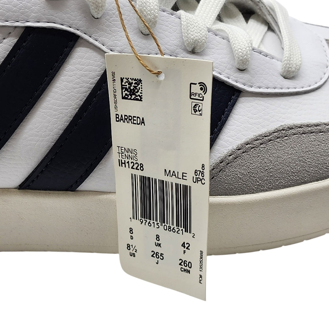 Adidas Barreda IH1228 Men's Leather Tennis Shoes White Navy Gray US 8.5