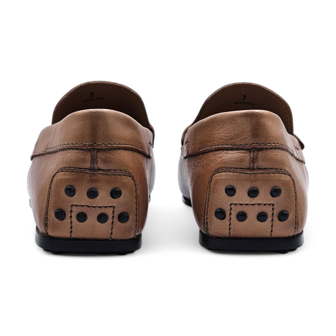 Tod's City Gommino Driving Leather Loafers Brown Size 7 US 8.5 - New $695