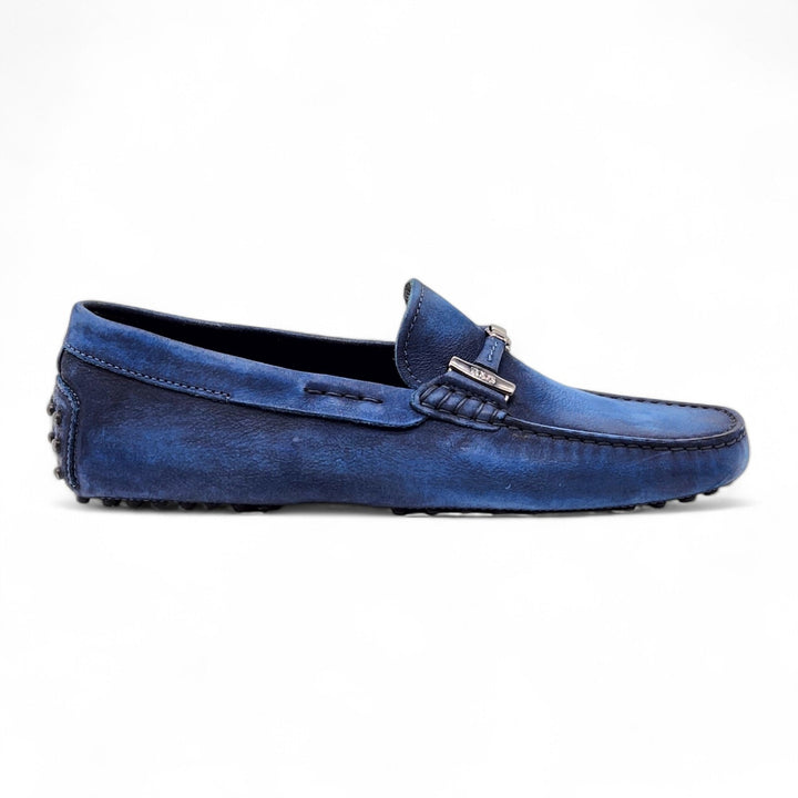 Tod's Gommino Driving Suede Men's Loafers Blue UK 7 US 8.5
