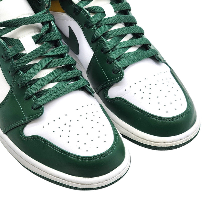 Nike Air Jordan 1 Mid 554724-371 Leather Sneakers Noble Green US 11