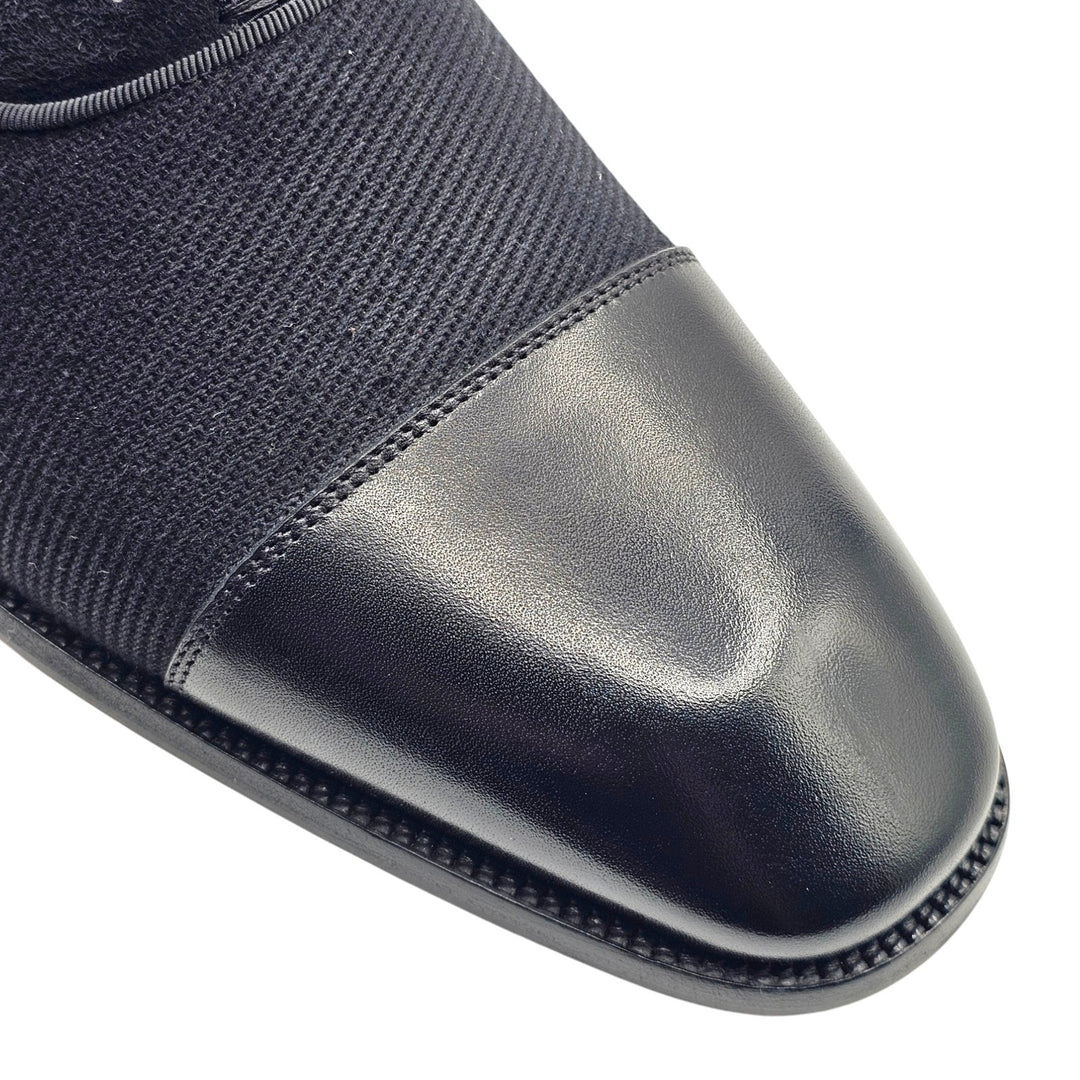 Christian Louboutin Greggo Leather Mix Media Oxford Shoes Black EU 41.5 US 8.5