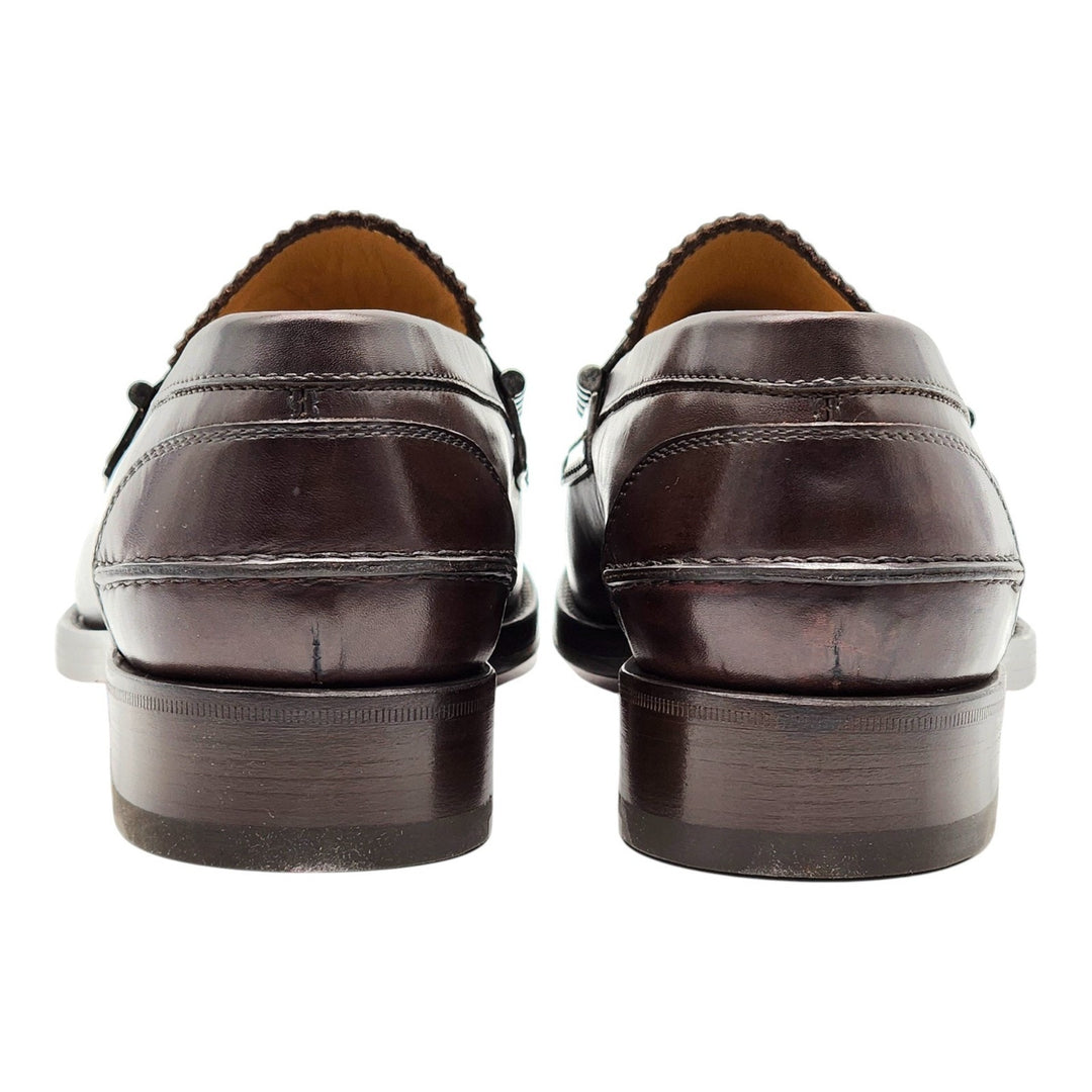 Christian Louboutin Leather Loafers with metal ornament Brown EU 42.5 US 9.5 NWB