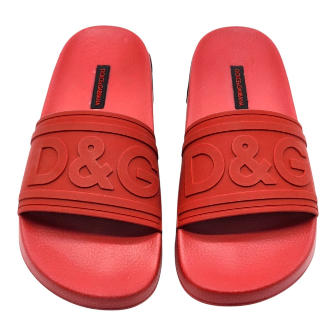 Dolce & Gabbana Logo Saint Barth Rubber Pool Slides Red EU 39 US 9