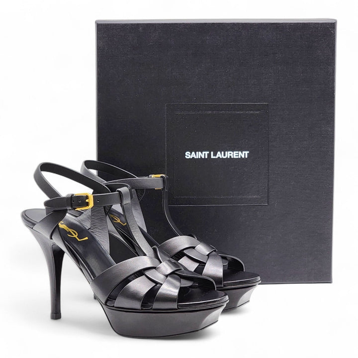 Saint Laurent Tribute Leather Platform Sandal Pumps EU 37 US 6.5