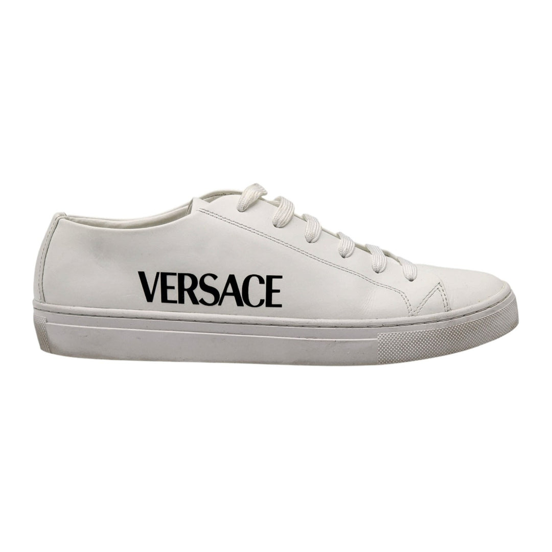 Versace Logo Leather Men’s Low-Top Sneakers White EU 41 US 8 - Preowned