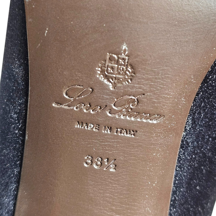 Loro Piana Alba Heeled Mules Neon Navy FAR1163 W1CS EU 38.5 US 8.5 - $1900