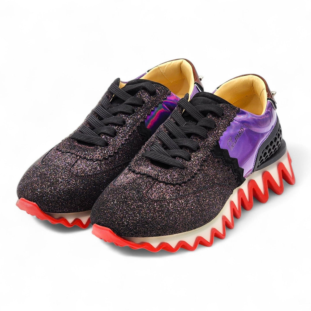 Christian Louboutin Loubishark Black Purple Red Sneakers EU 44.5 US 11.5