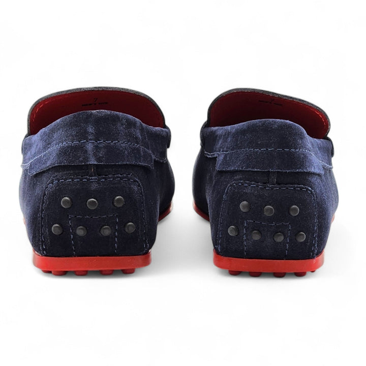 Tod’s for Ferrari Gommino Driving Suede Loafers Navy Blue UK 7 US 8.5
