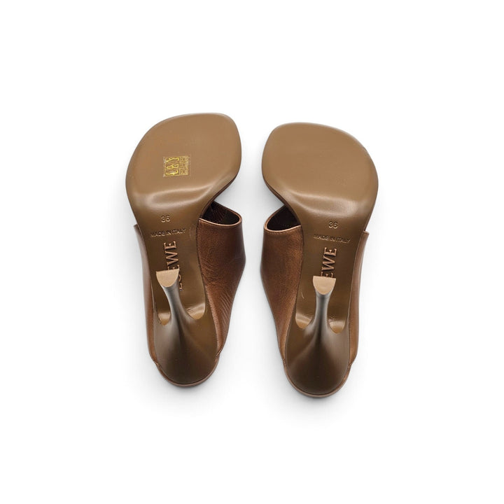 Loewe Toggle Heeled Sandals in shiny smooth calfskin leather - NWB $1200