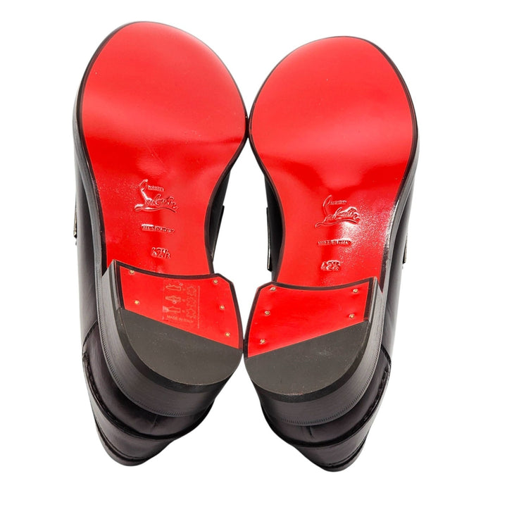 Christian Louboutin Leather Loafers with metal ornament Brown EU 42.5 US 9.5 NWB