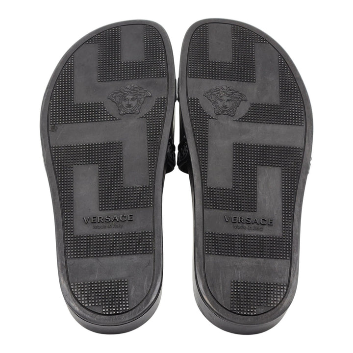 Versace Medusa Men's Black Pool Slides Sandals - Preowned Size EU 44 US 11