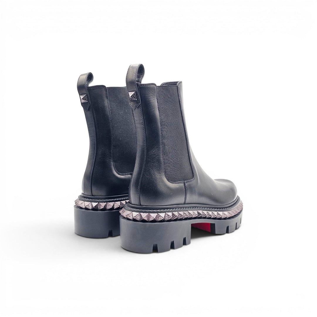 Christian Louboutin St Emilia Pyraclou Women's Leather Boots Black EU 37 US 7