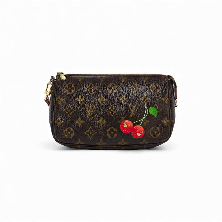 Louis Vuitton 2005 Takashi Murakami Monogram Cherry Pochette Accessoires Clutch