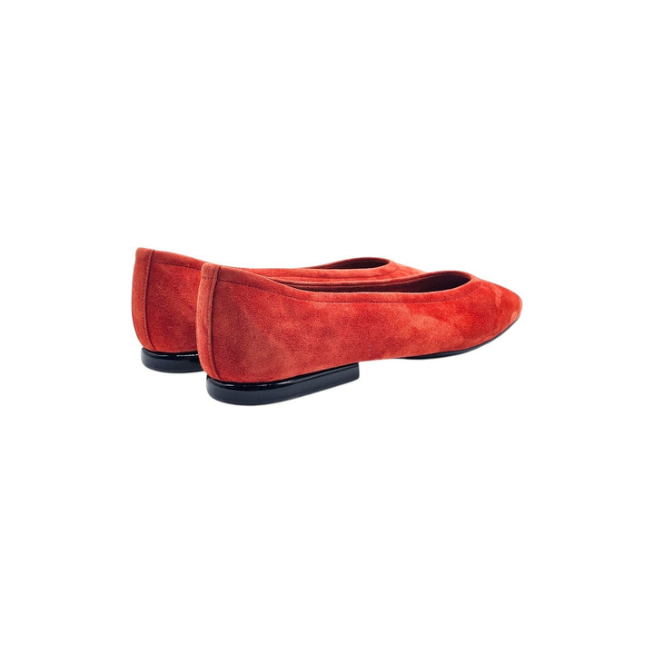 Loro Piana Primula Suede Tart Red Ballet Flats EU 37 US 7 Women - NWOB $1185