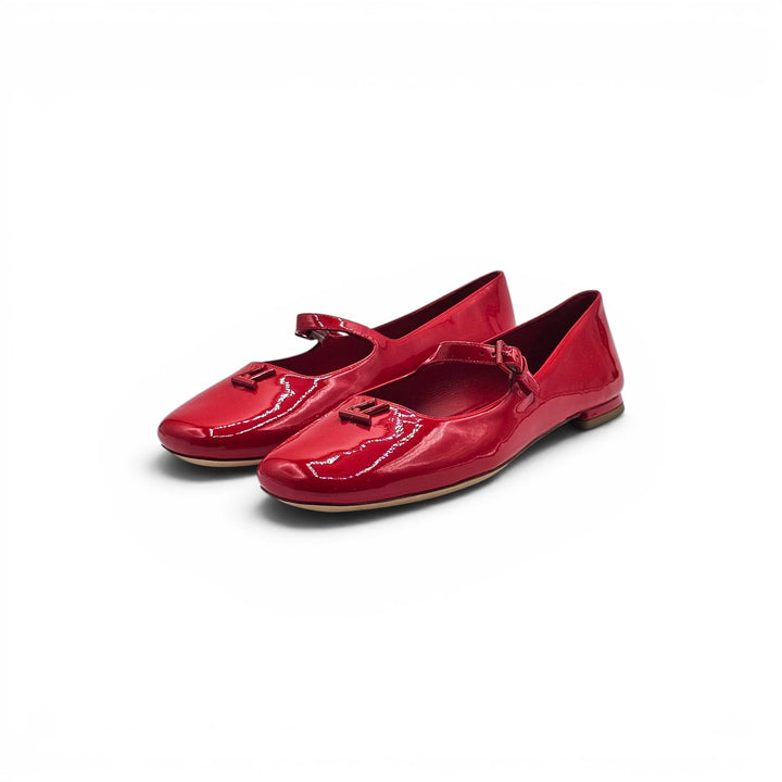Louis Vuitton Swing Flat Mary Jane Ballerina Leather Shoes EU 38 US 8