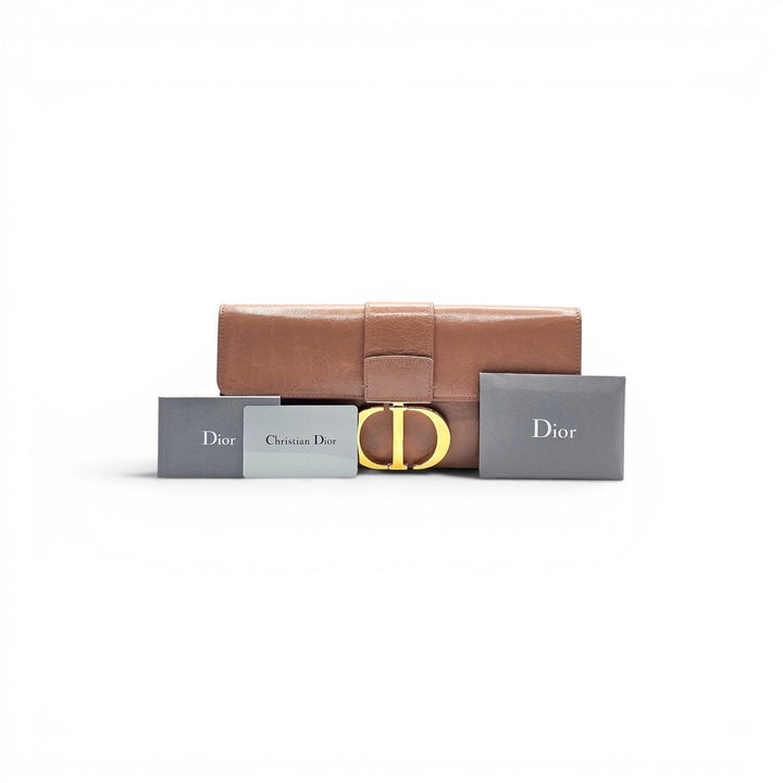 Christian Dior 30 Montaigne Leather Pouch Clutch Bag in Mauve Pink