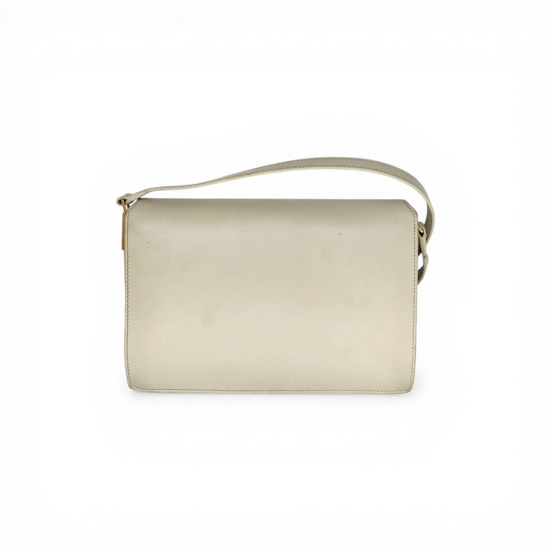 Saint Laurent Crossbody Shoulder Bag Satchel Cream Leather 532561 – Preowned