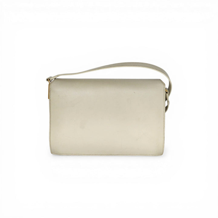 Saint Laurent Crossbody Shoulder Bag Satchel Cream Leather 532561 – Preowned