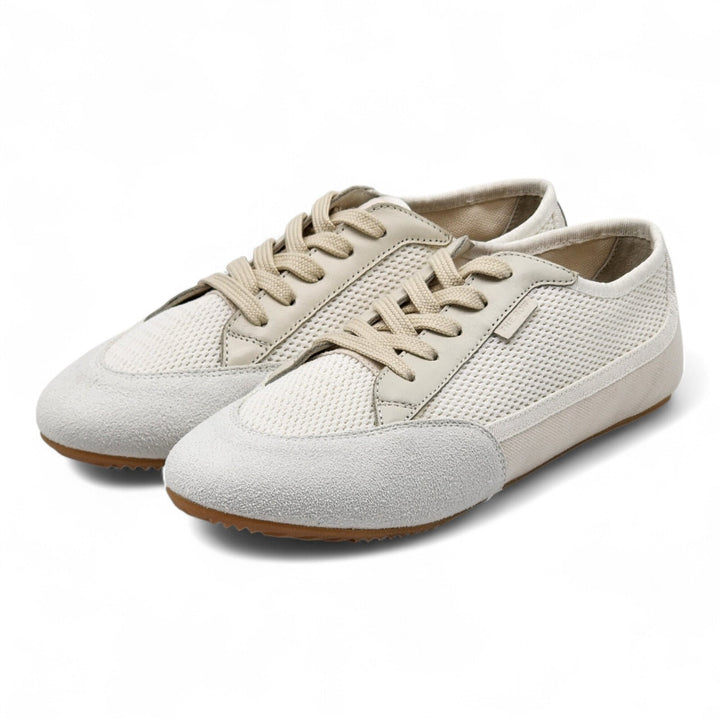 The Row Bonnie Canvas and Suede Sneakers Ivory EU 38 US 8