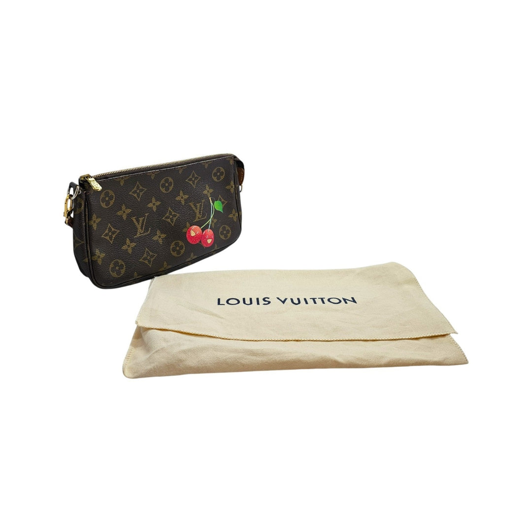 Louis Vuitton 2005 Takashi Murakami Monogram Cherry Pochette Accessoires Clutch