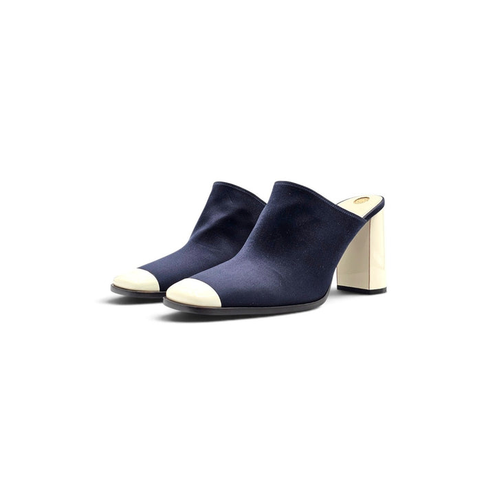 Loro Piana Alba Heeled Mules Neon Navy FAR1163 W1CS EU 39.5 US 9.5 - NWOB $1900