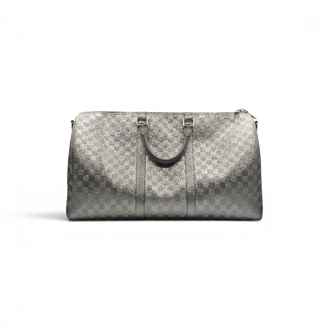 Louis Vuitton x Virgil Abloh Silver Glitter Damier Keepall 50 Bandoulière 2022